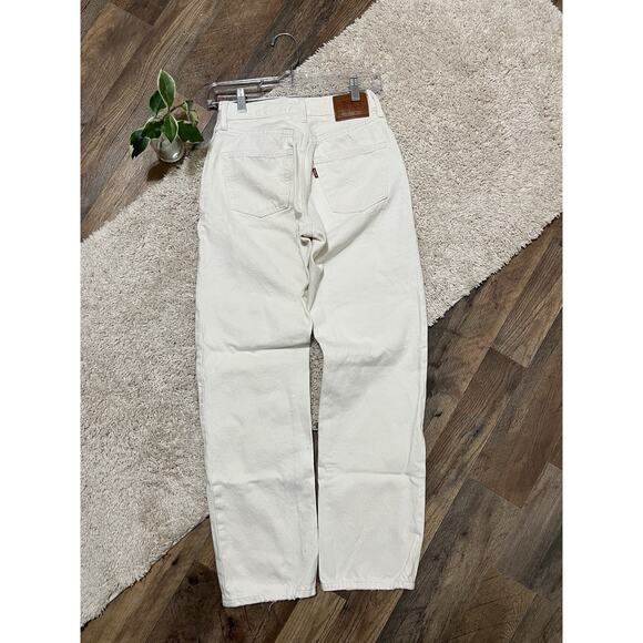 Levi's 501 90's Size 23 Cream Button Fly Mid Rise Straight Leg Jeans - Picture 1 of 10